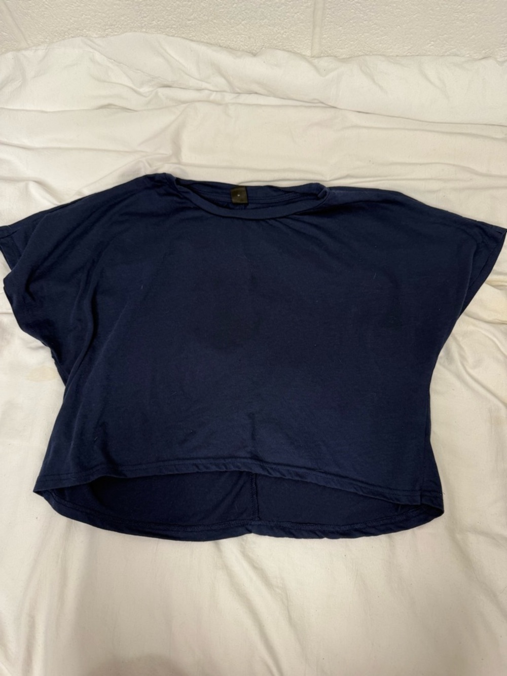 SHEIN Navy Boxy Crop Tee